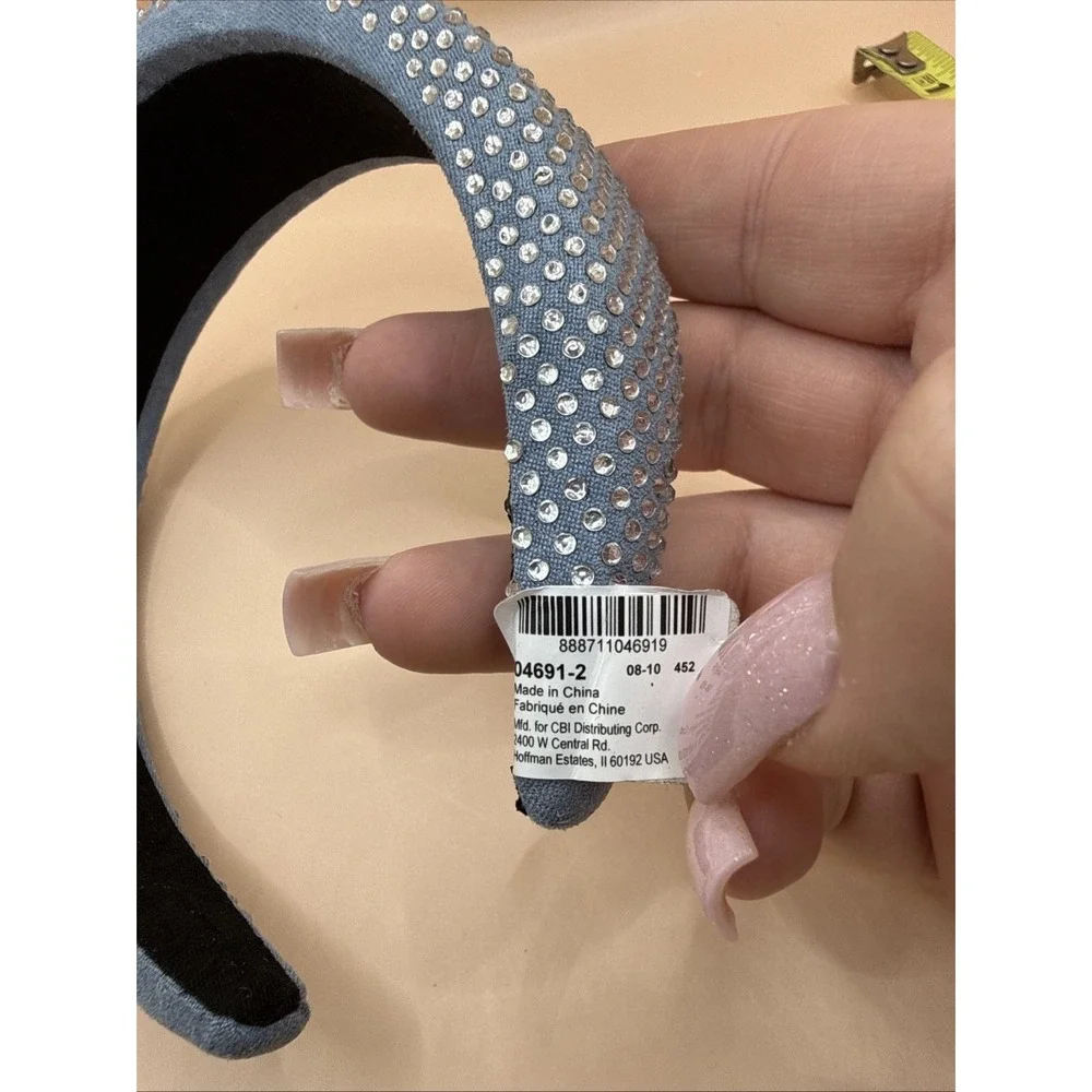Claires Headband‎ Blue White Rhinestone Gems Hair Accessory Costume Cosplay